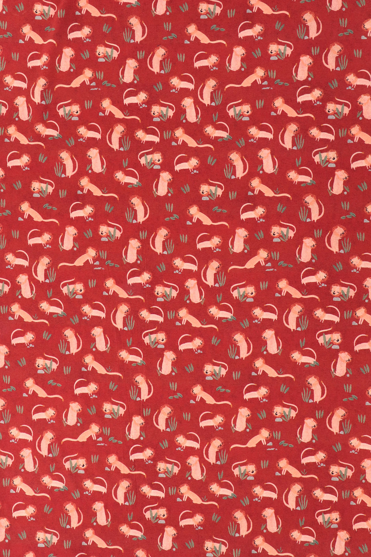 Baumwolljersey, kleiner Löwe rot