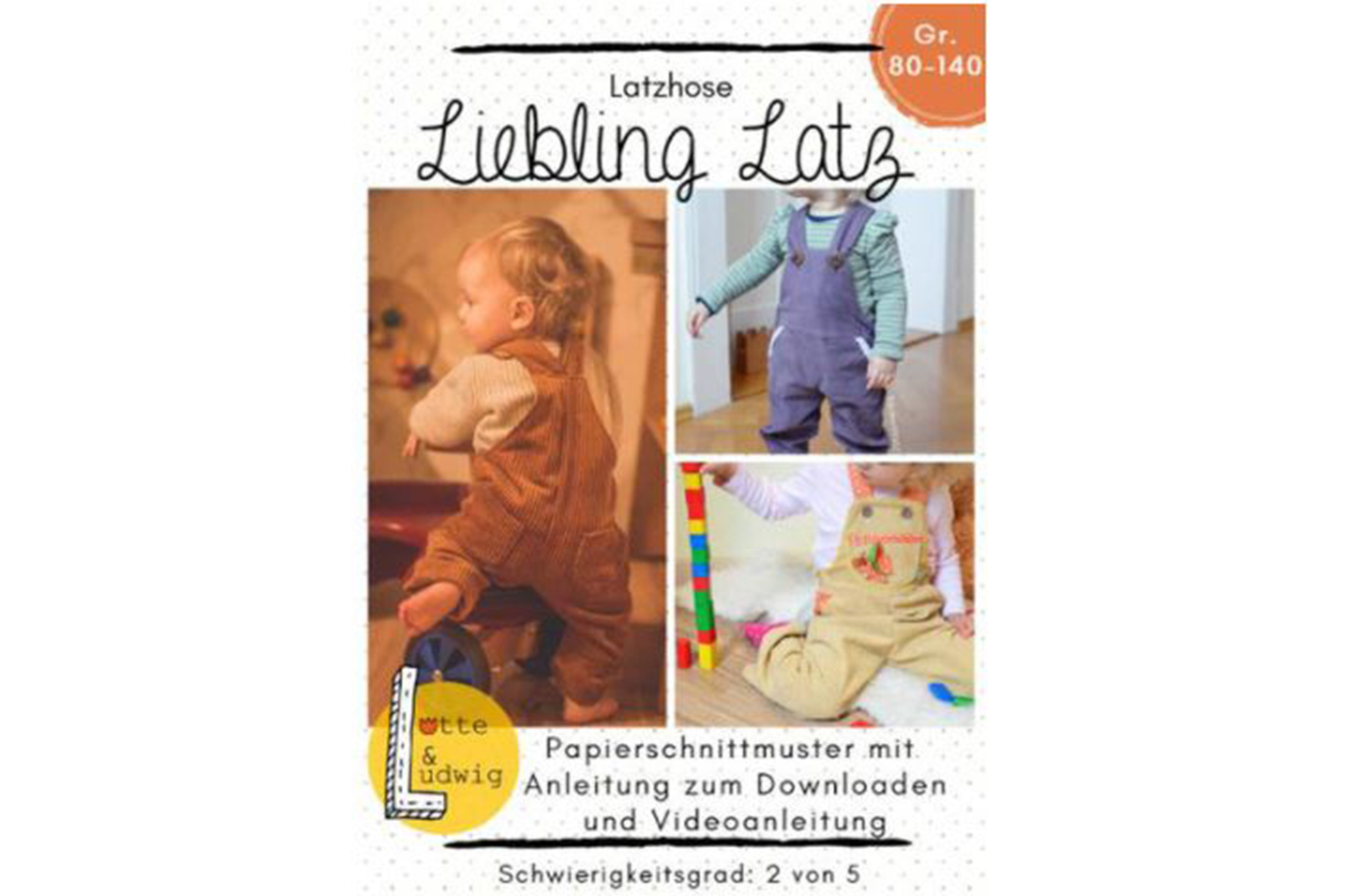 Papierschnittmuster, Lotte und Ludwig Kinder Lieblingslatz