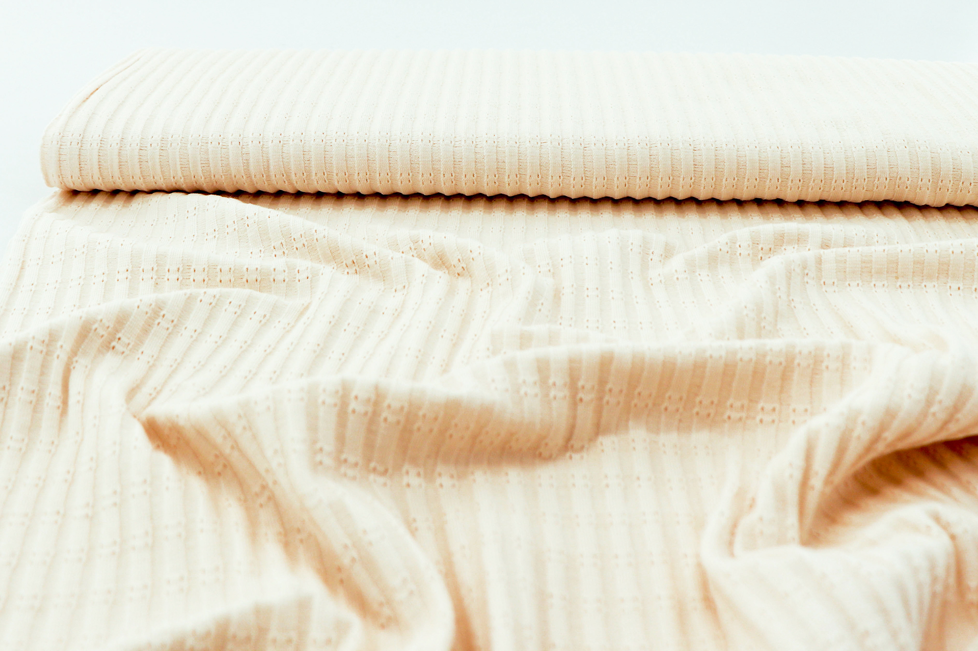 Jacquard Jersey cotton rib, creme