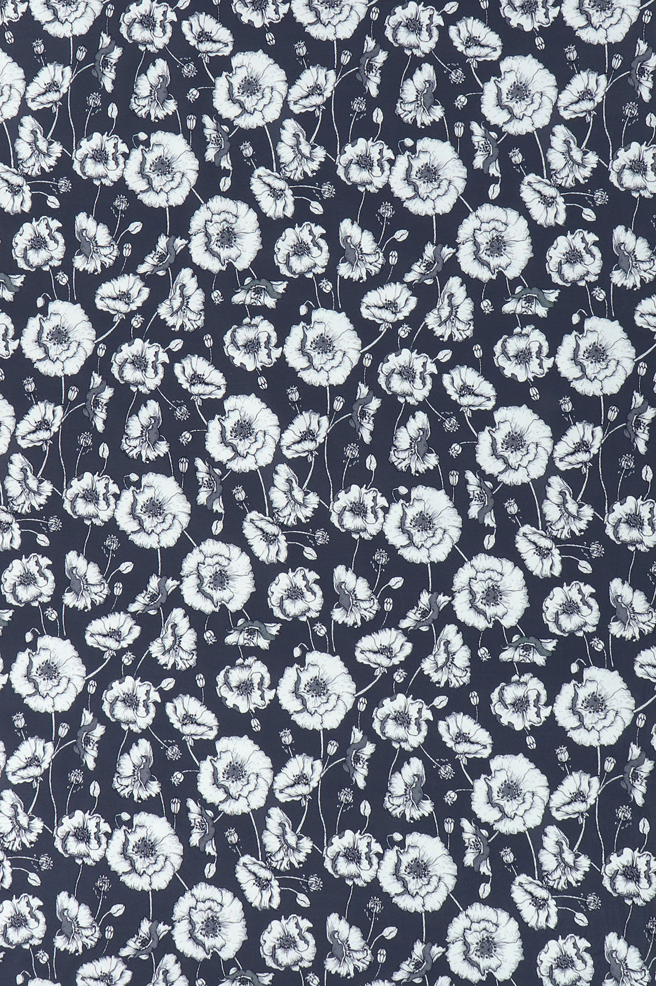 Baumwolljersey, Mohnblumen