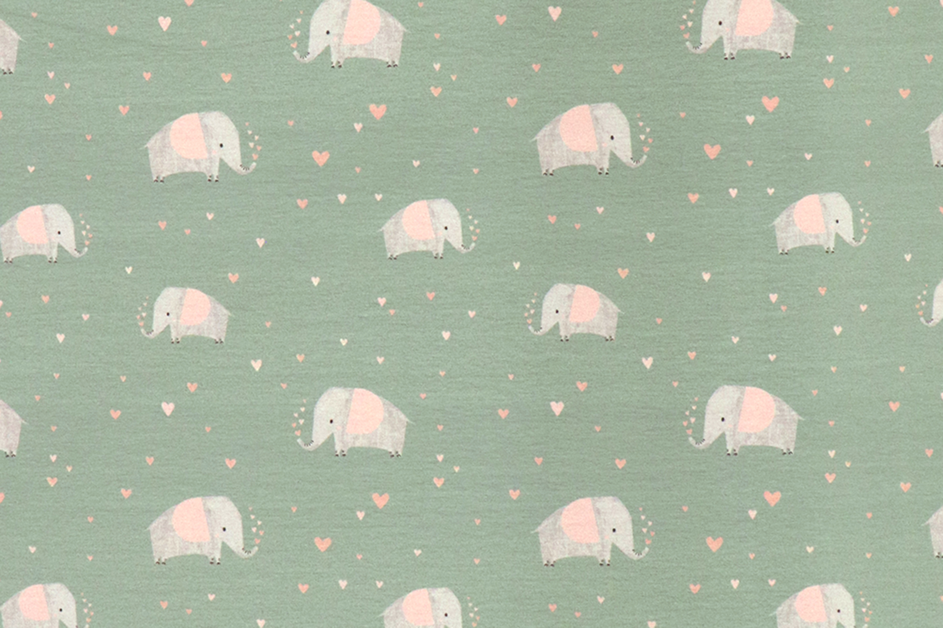 Jersey Fräulein von Julie, Elefant mit Herzchen auf mint