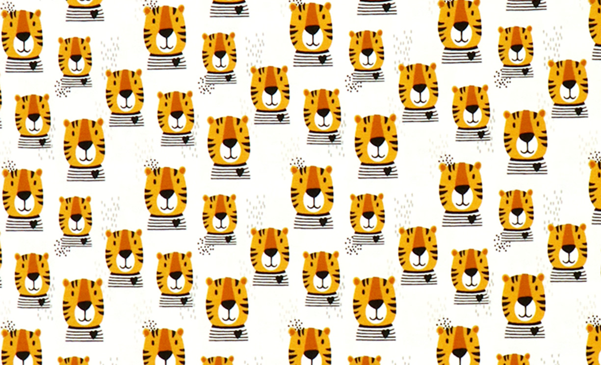 Jersey Fräulein von Julie, Tiger im T-Shirt auf weiß