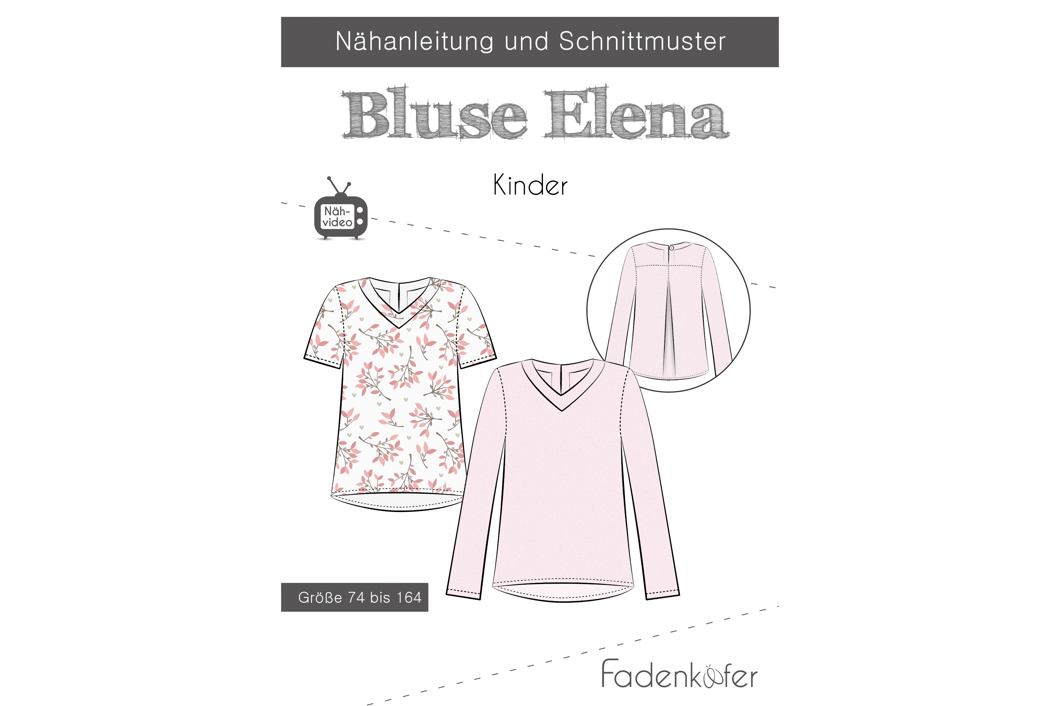 Papierschnittmuster, Fadenkäfer Kinder Bluse Elena