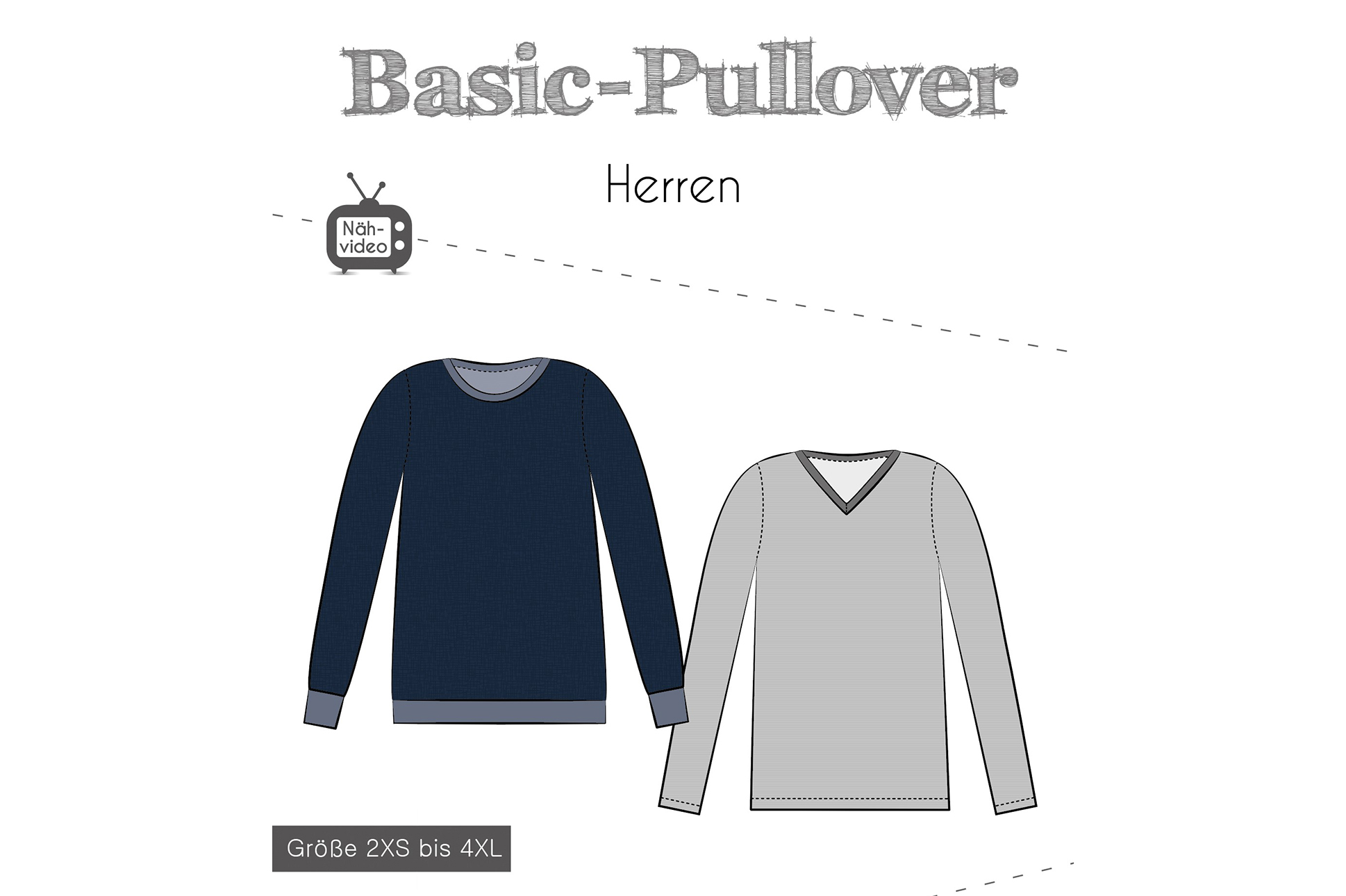 Papierschnittmuster, Fadenkäfer Basic-Pullover-Herren