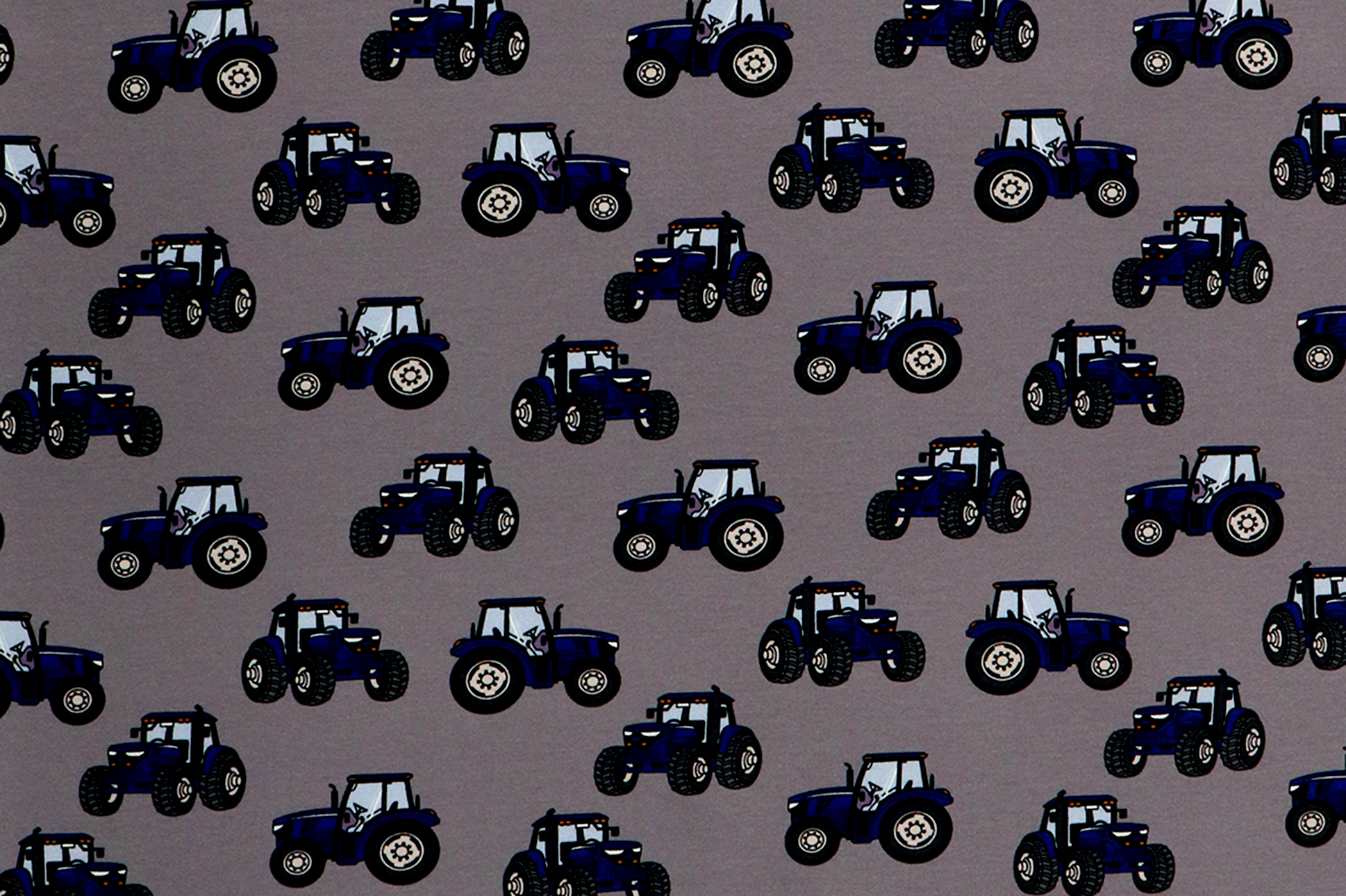 Sweat, blauer Traktor auf grau