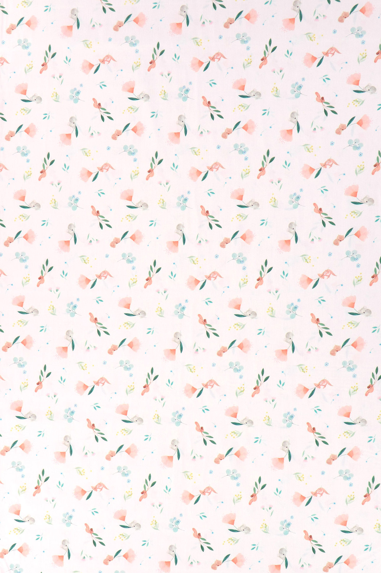 Baumwoll Popelin, Blüten und Tiere