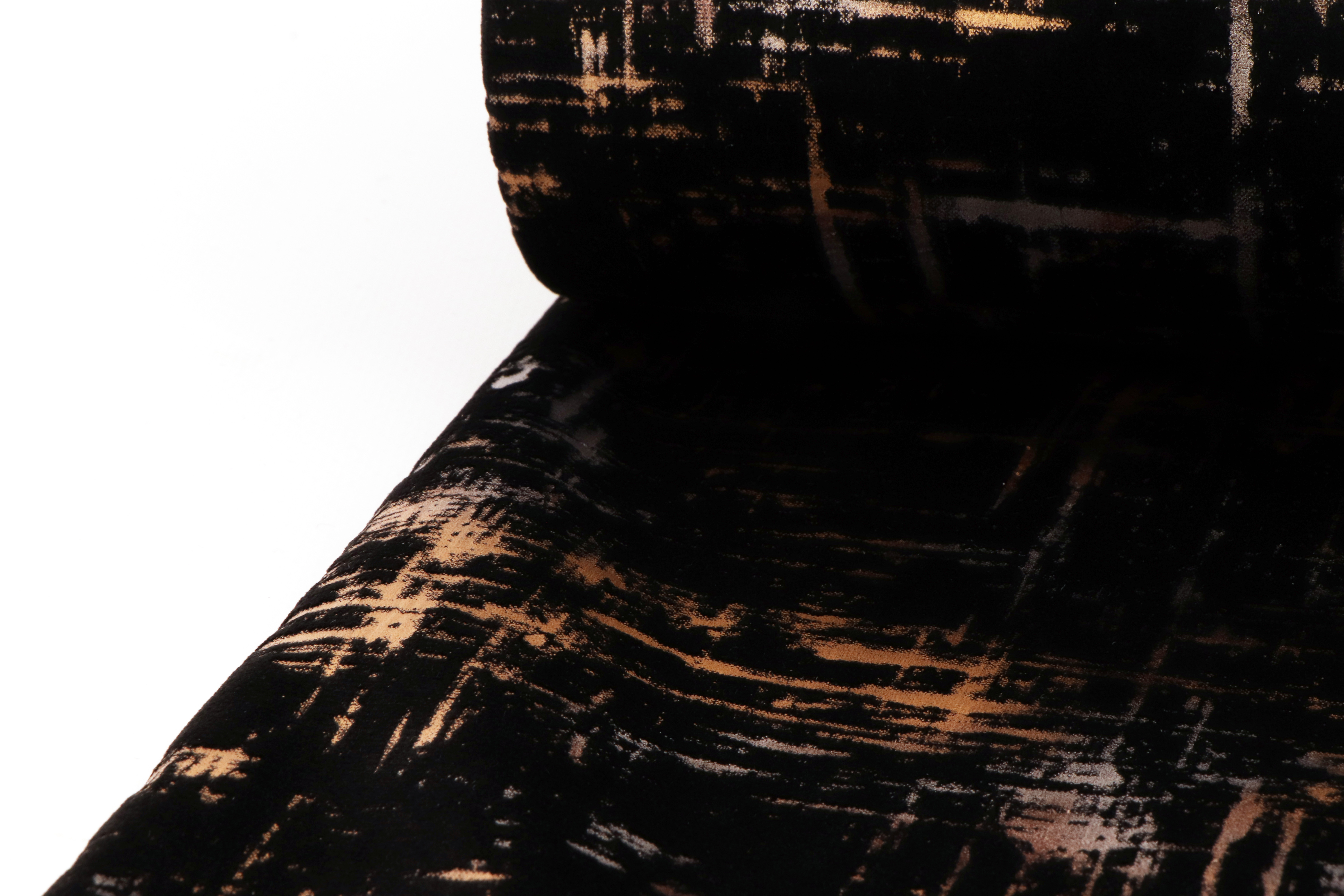 Canvas, Velour mit Metalldruck schwarz