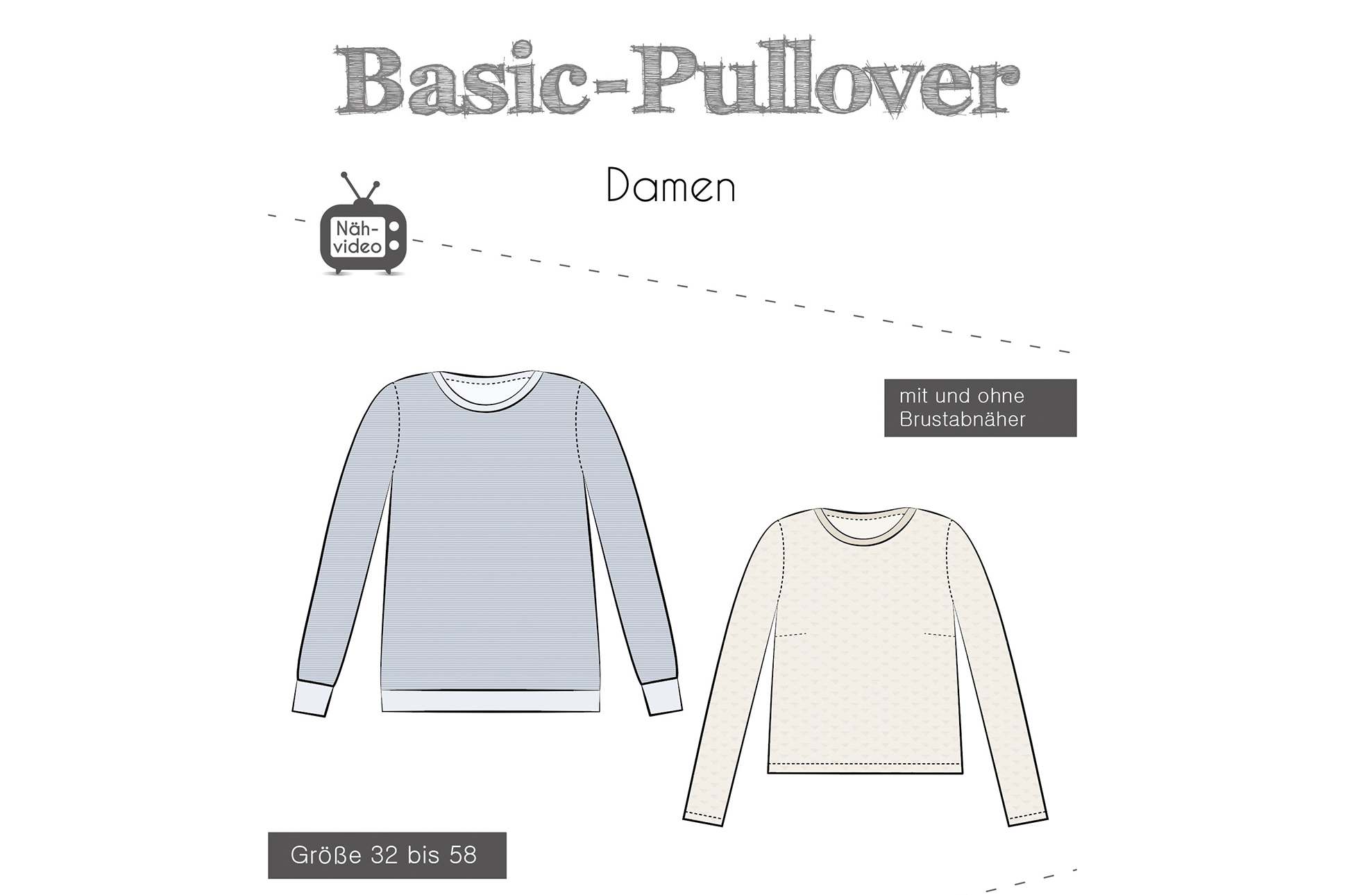 Papierschnittmuster, Fadenkäfer Basic-Pullover-Damen