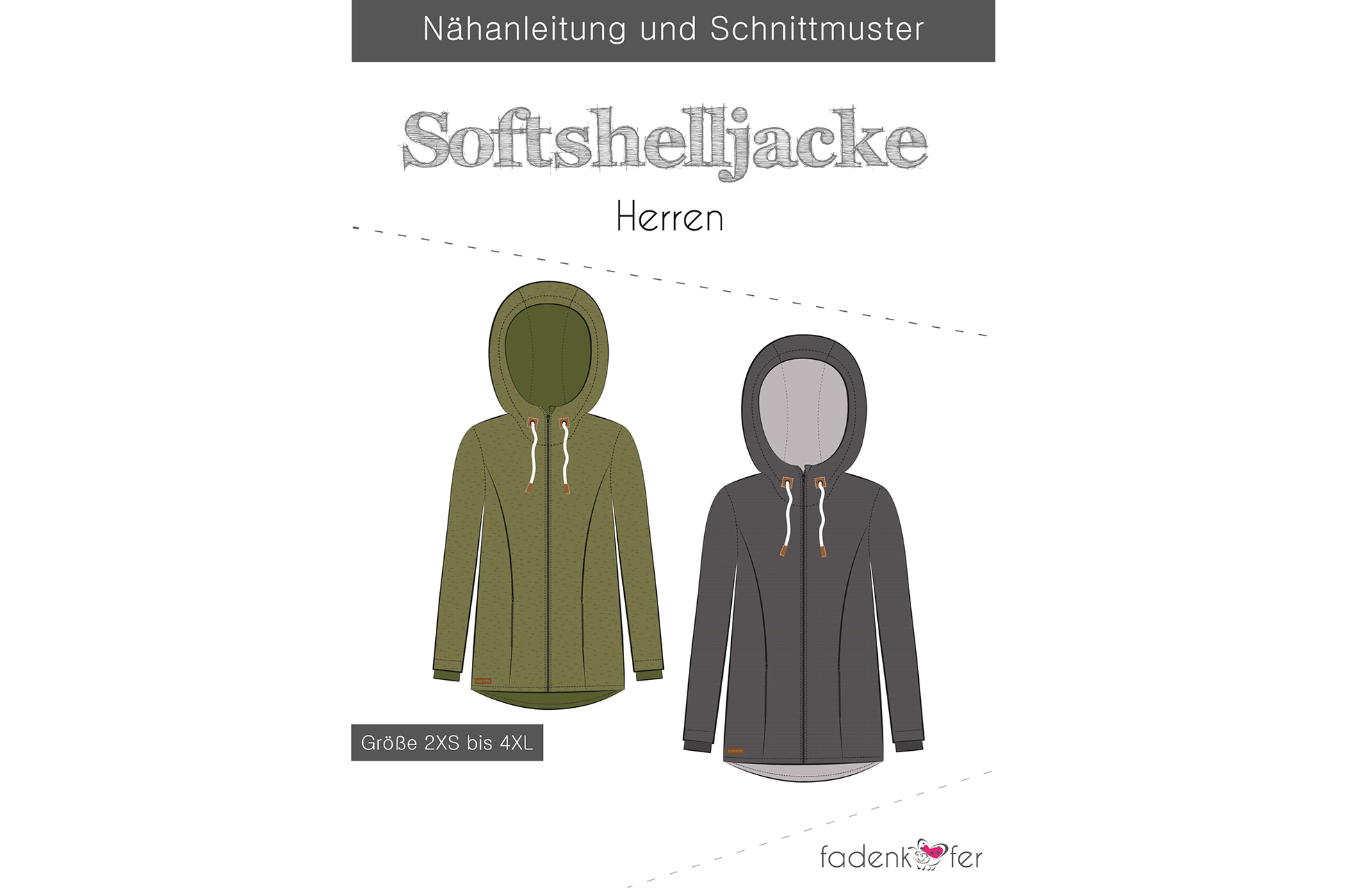 Papierschnittmuster, Fadenkäfer Softshelljacke Herren