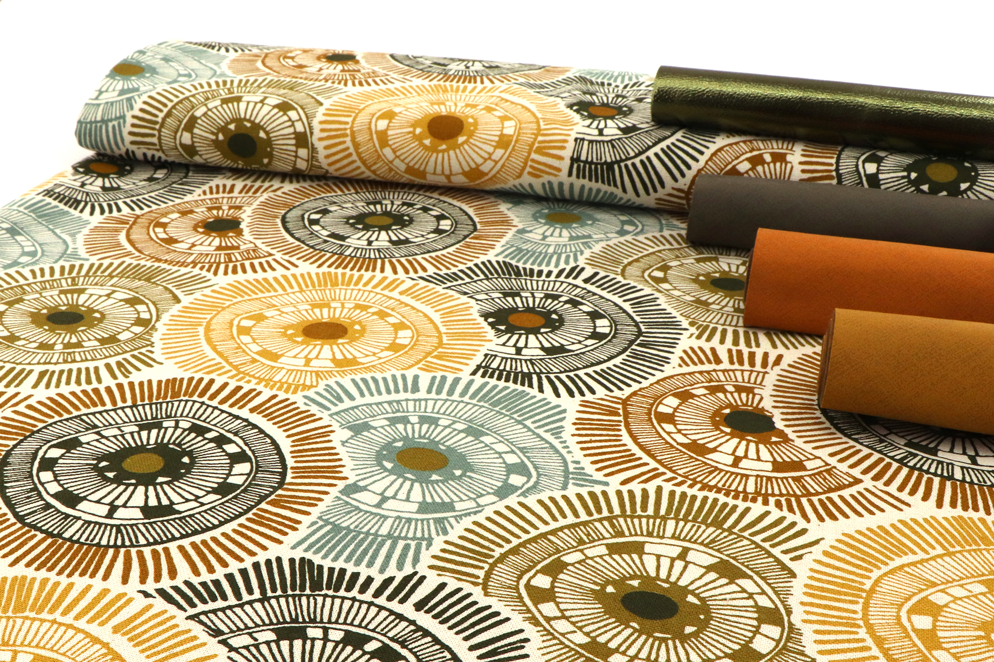 Canvas, Mandalas in ocker, oliv und mint