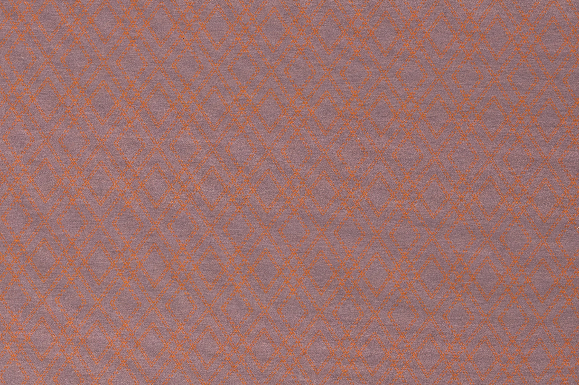 Baumwolljersey, orange Rhomben auf grau/lila