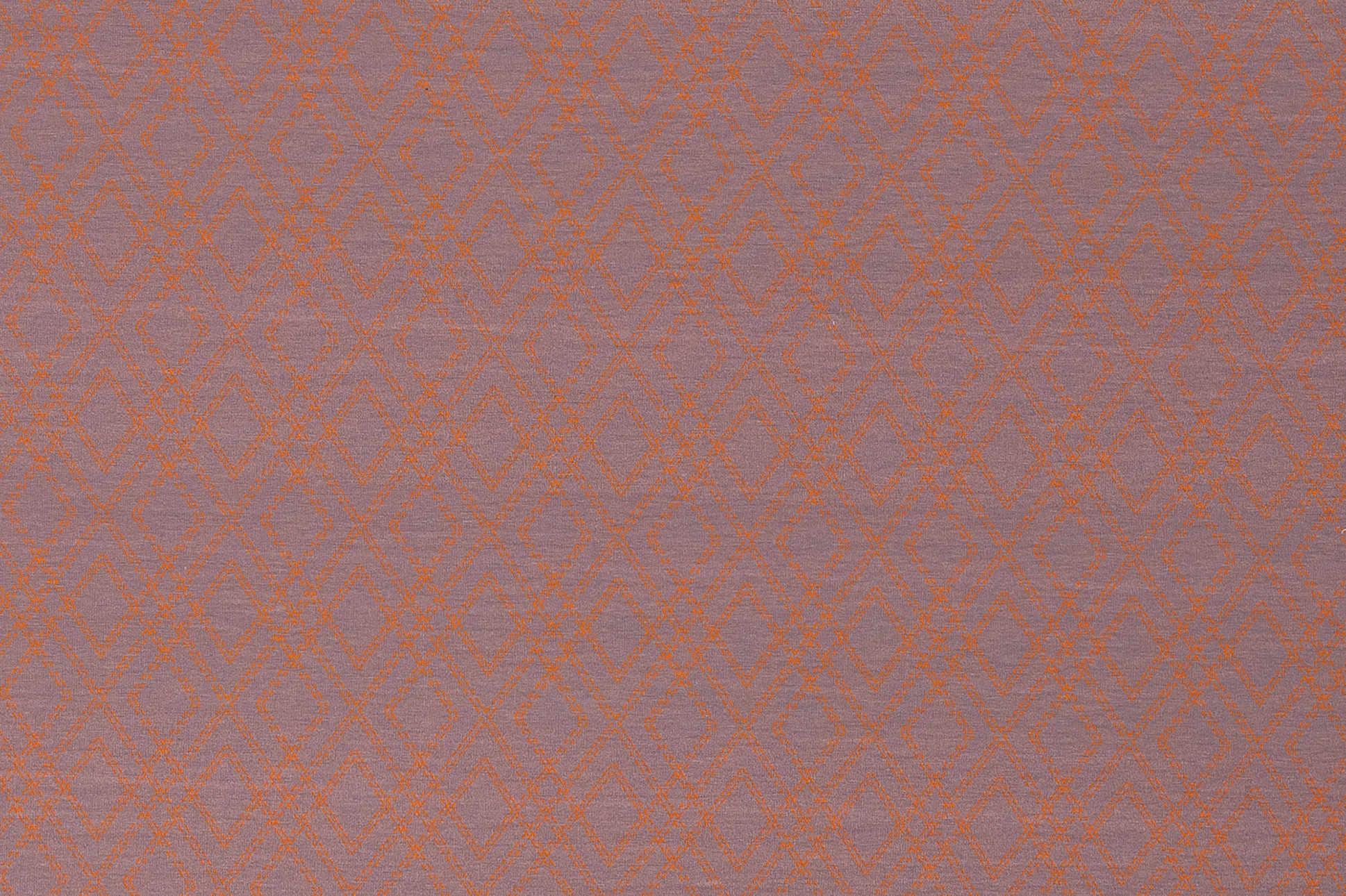 Baumwolljersey, orange Rhomben auf grau/lila