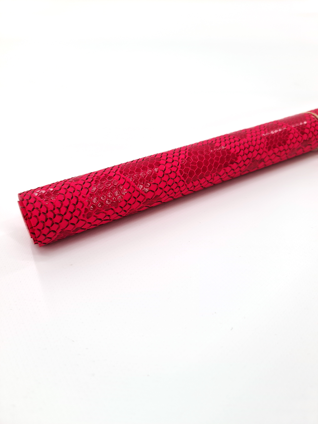 Kunstleder, Meterware Schlangenoptik pink