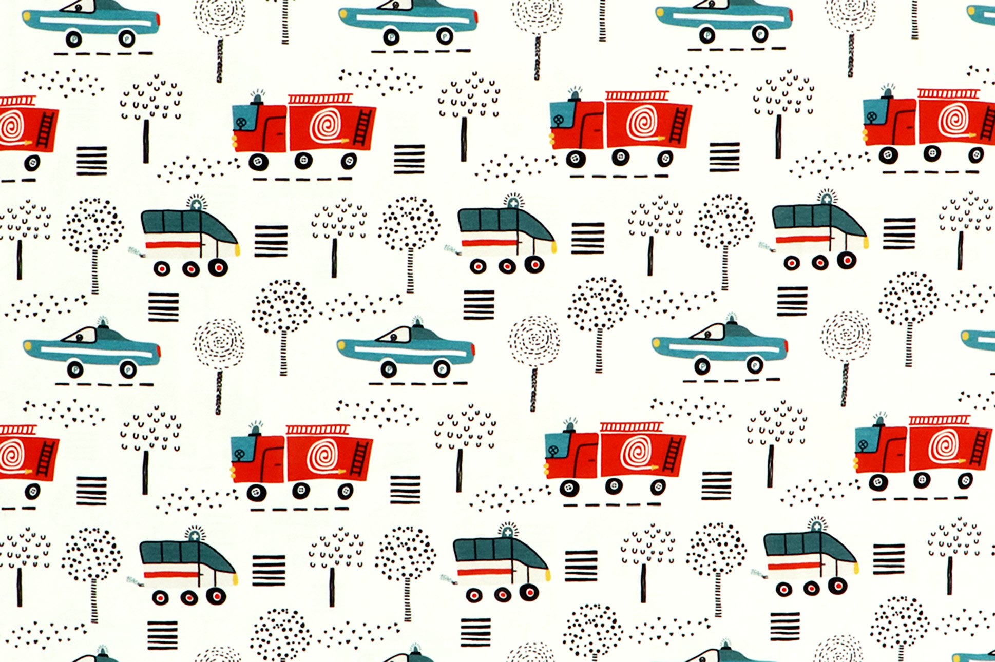 Jersey Fräulein von Julie, Rettungsfahrzeuge auf off white