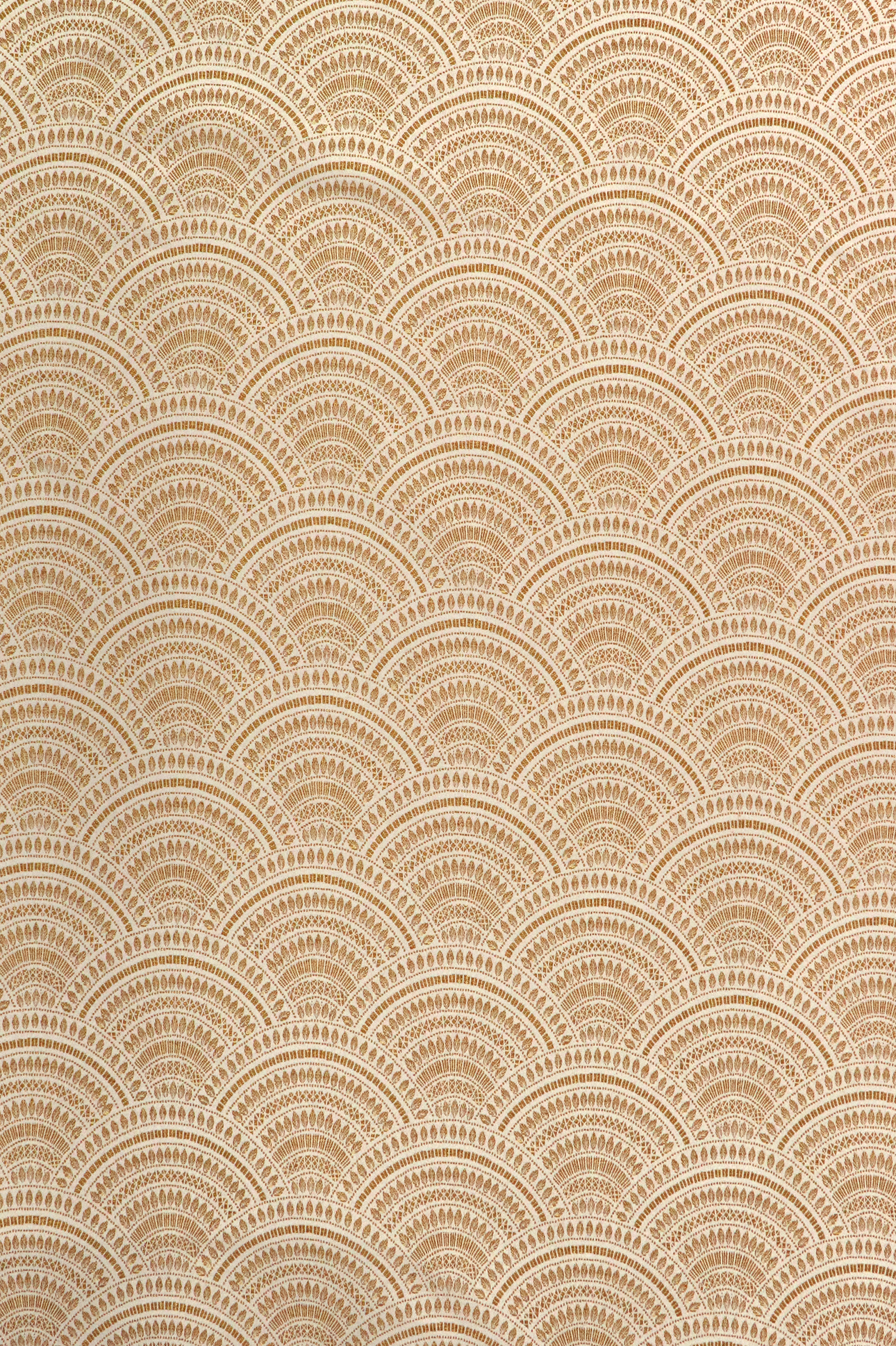 Dekostoff, Dore, Ornamente in gold / creme glänzend