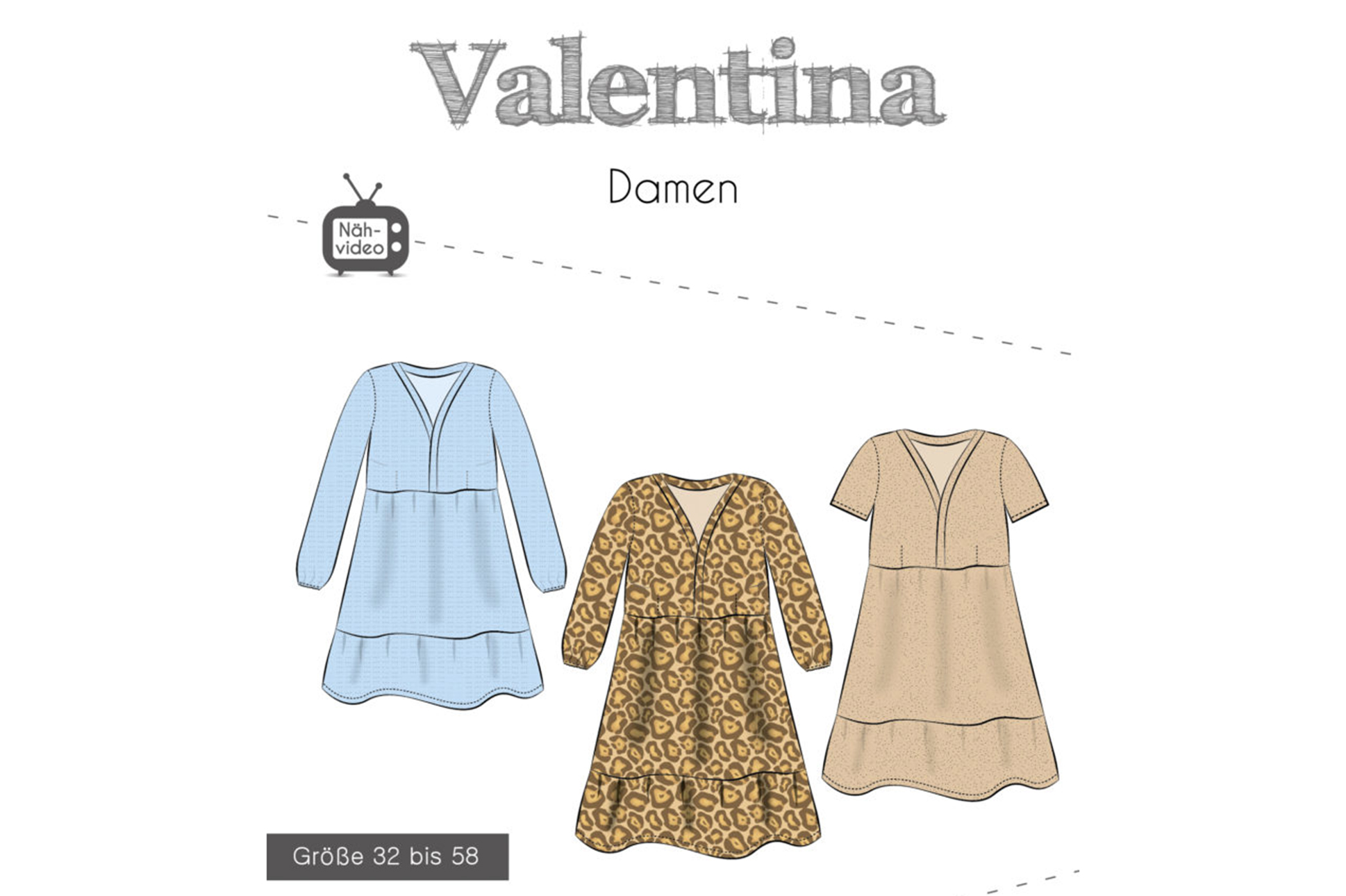 Papierschnittmuster, Fadenkäfer Damen Kleid Valentina