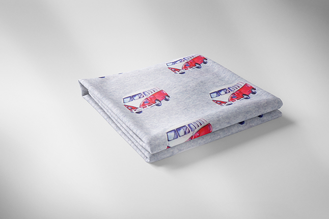 Jersey Fräulein von Julie, roter Bulli auf grau