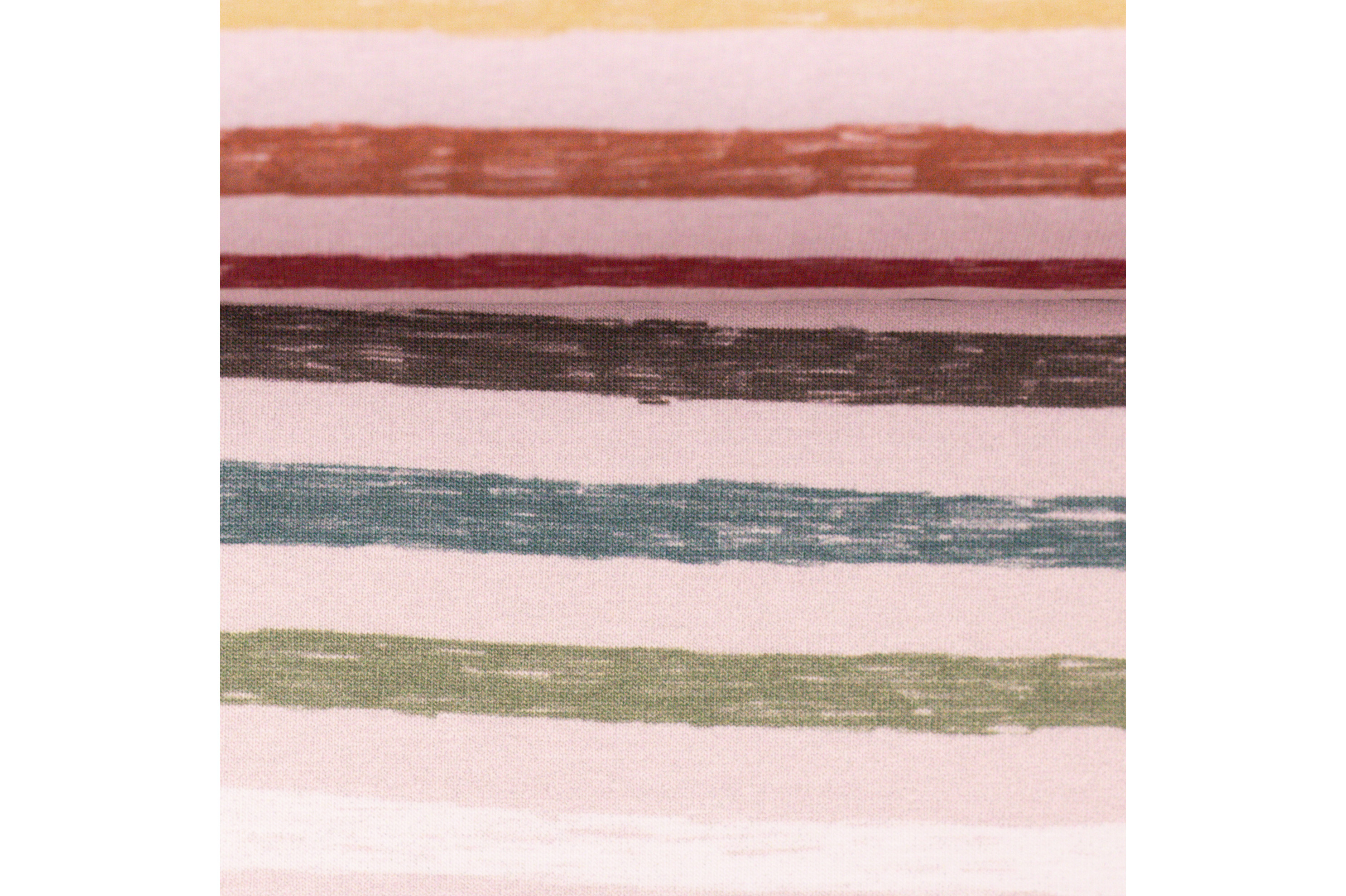 Baumwolljersey, bunte gemalte Streifen auf hellrosa
