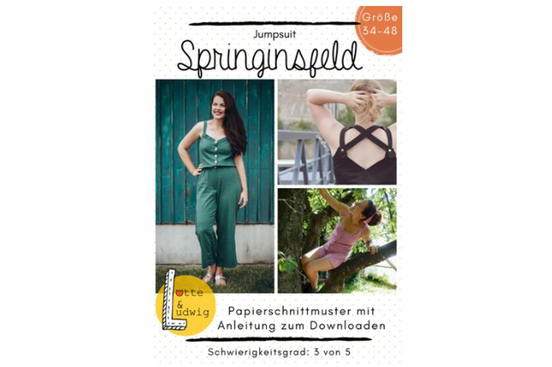 Papierschnittmuster, Lotte und Ludwig Damen Springinsfeld Jumpsuit