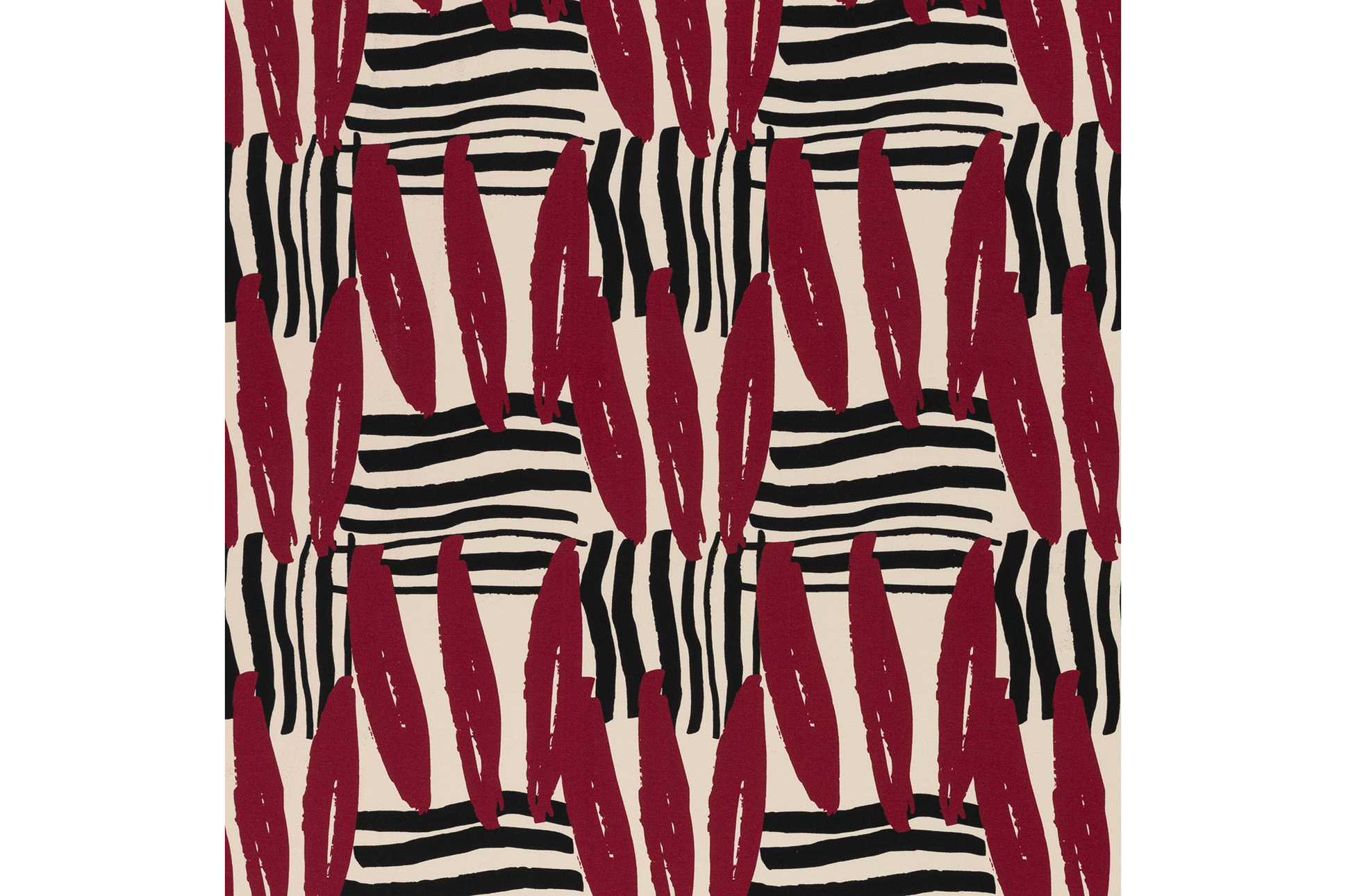 Baumwolljersey, grafisches Muster burgundy/creme