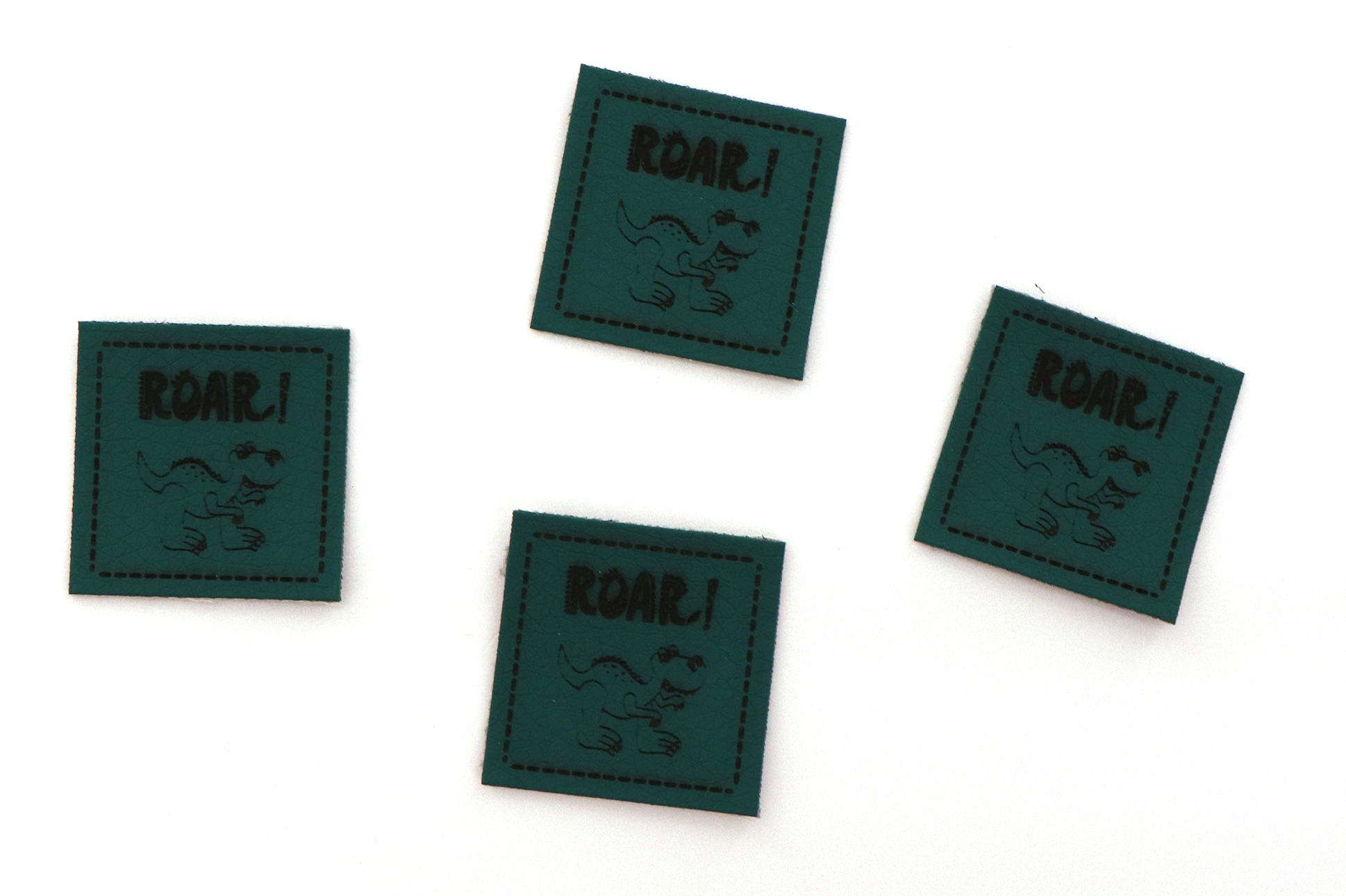 Label, "ROAR" Dino dunkelgrün
