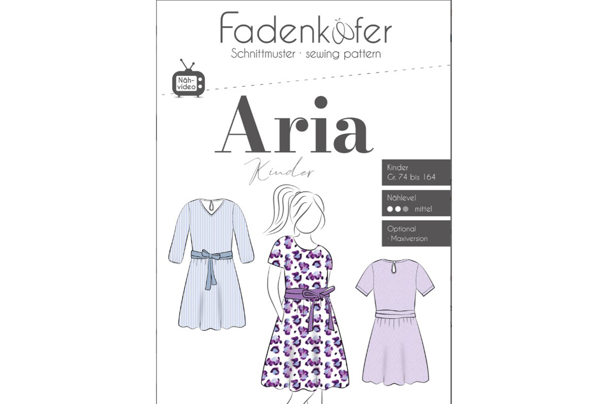Papierschnittmuster, Fadenkäfer Kinder Kleid Aria