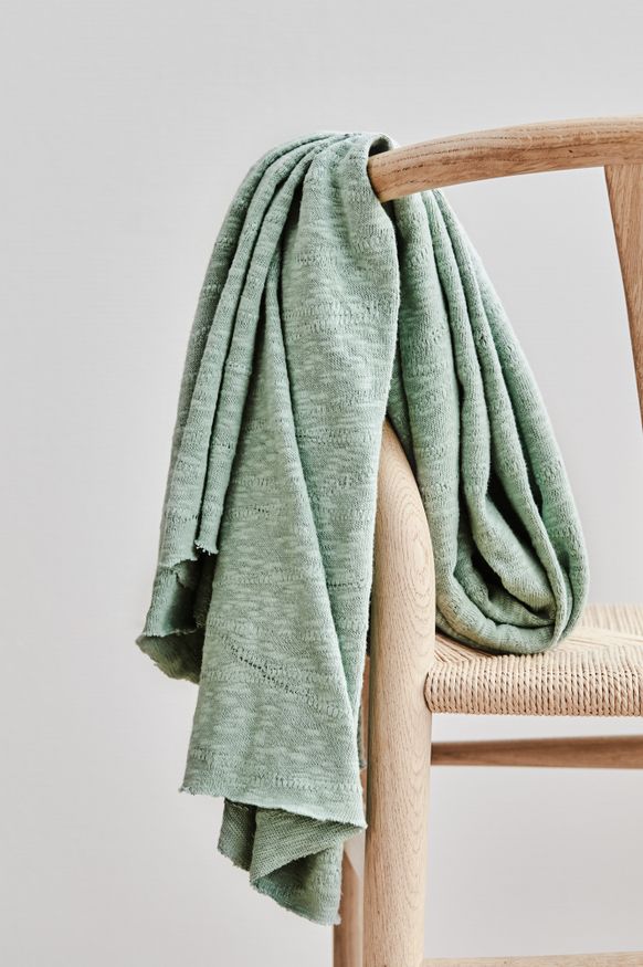 Organic slub Jacquard knite, sage green