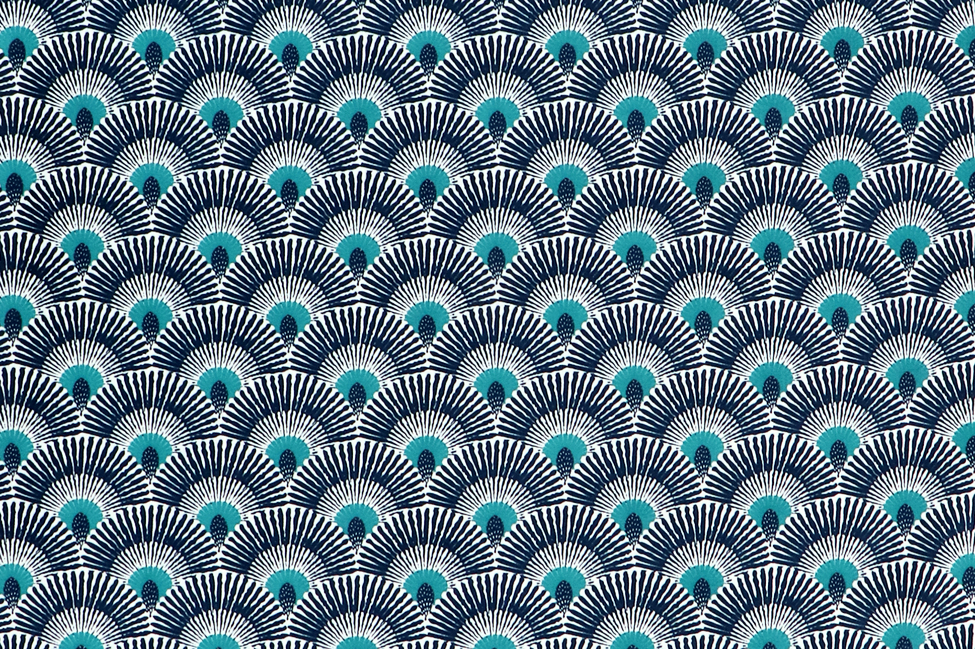 Canvas, Pfauenmuster blau/petrol