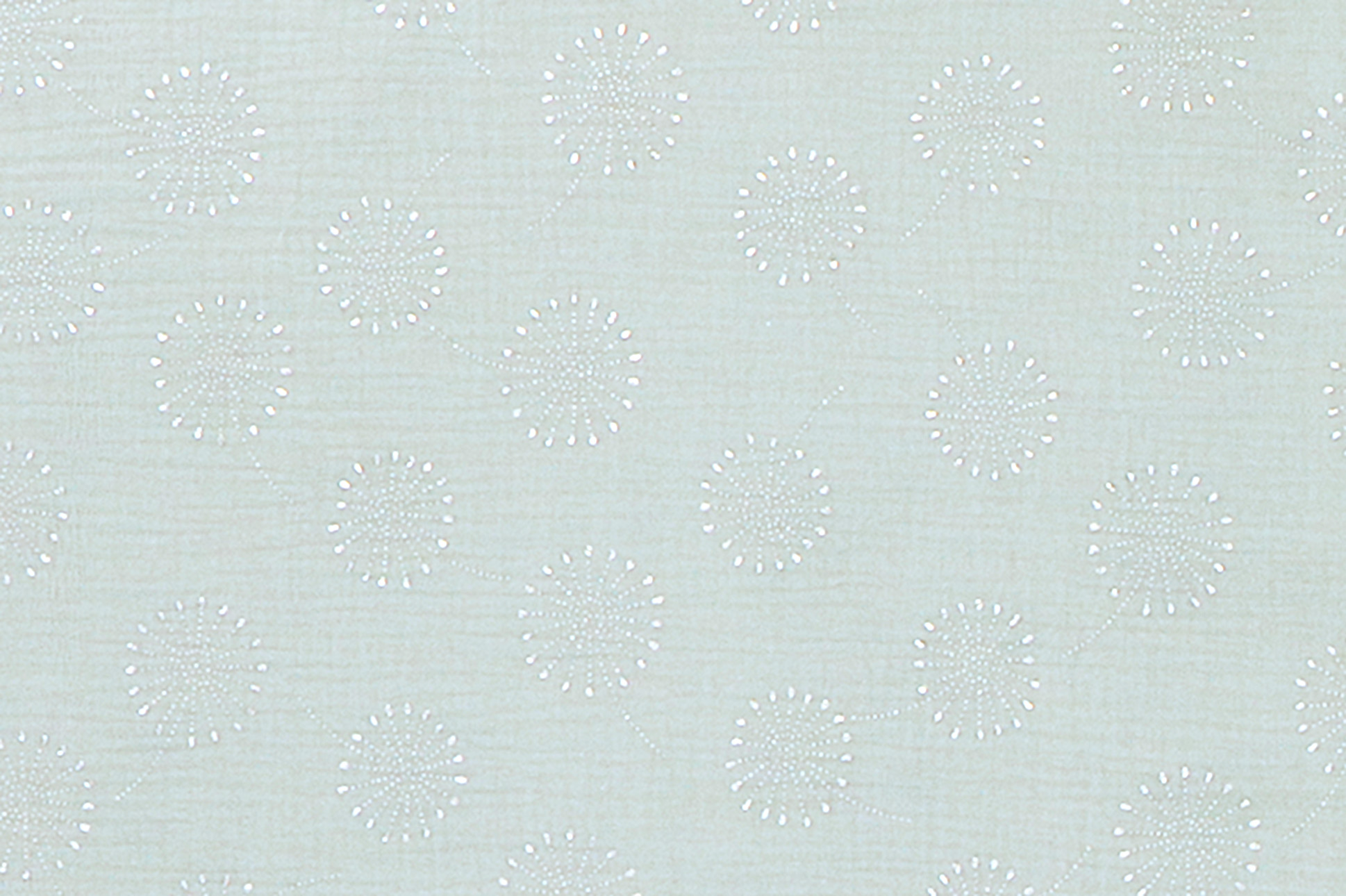 Musselin, metallic silber Pusteblumen mint