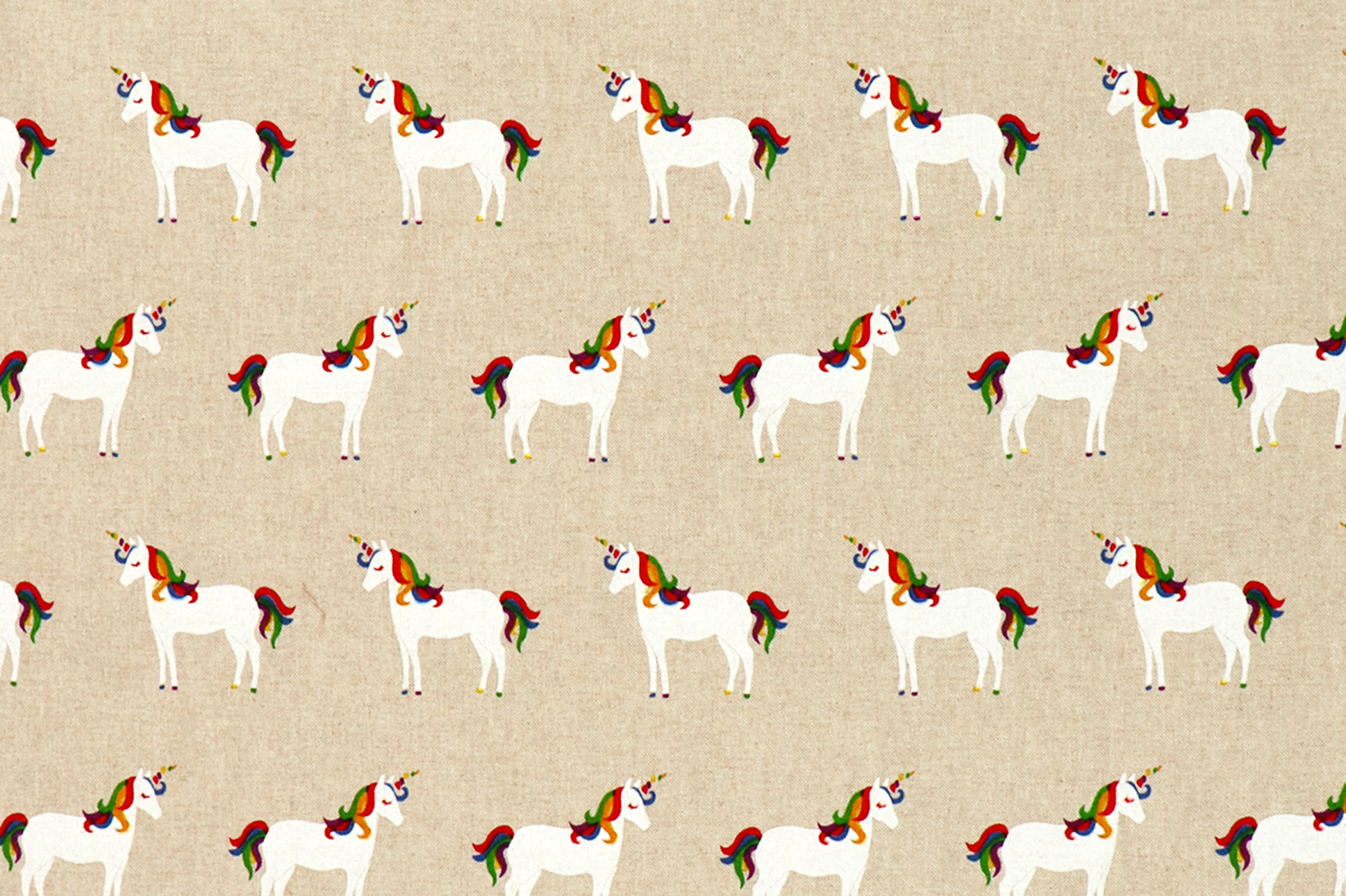 Canvas, weiße Einhörner mit bunter Mähne
